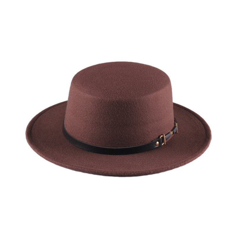 årgang avlet randen fedora lue vinter høst imitasjon ull kvinner jazz hatt runde bowler hattemaker: Kaffe