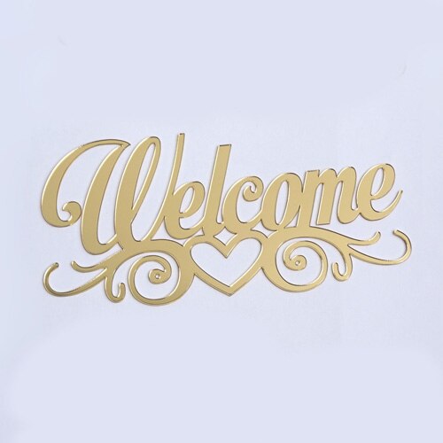 Willkommen Zeichen Aufkleber für Familie Tür Platte Acryl Spiegel Zauberstab Aufkleber Neue Wohnkultur Haus Erwärmung: XL / Gelb