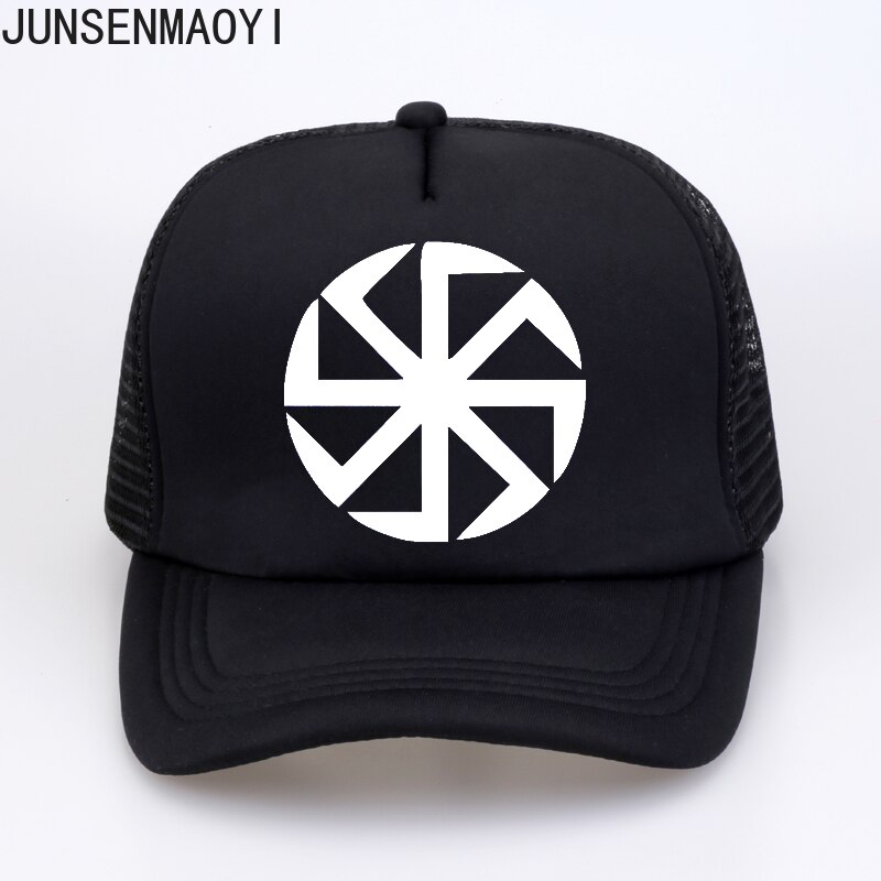 Slavic Amulet Pagan Solar Symbol Slavic Wheel Nordic Amulet Viking Men Baseball Mesh Net Trucker Caps Hats Sun Hat: 6 / kid 52to55cm Head