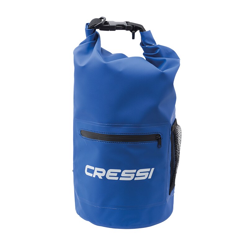 Cressi 10l 20l dry bag vattentät dykutrustning väska dyk snorkling simning drifting bag med dragkedja fram: Blå 10l