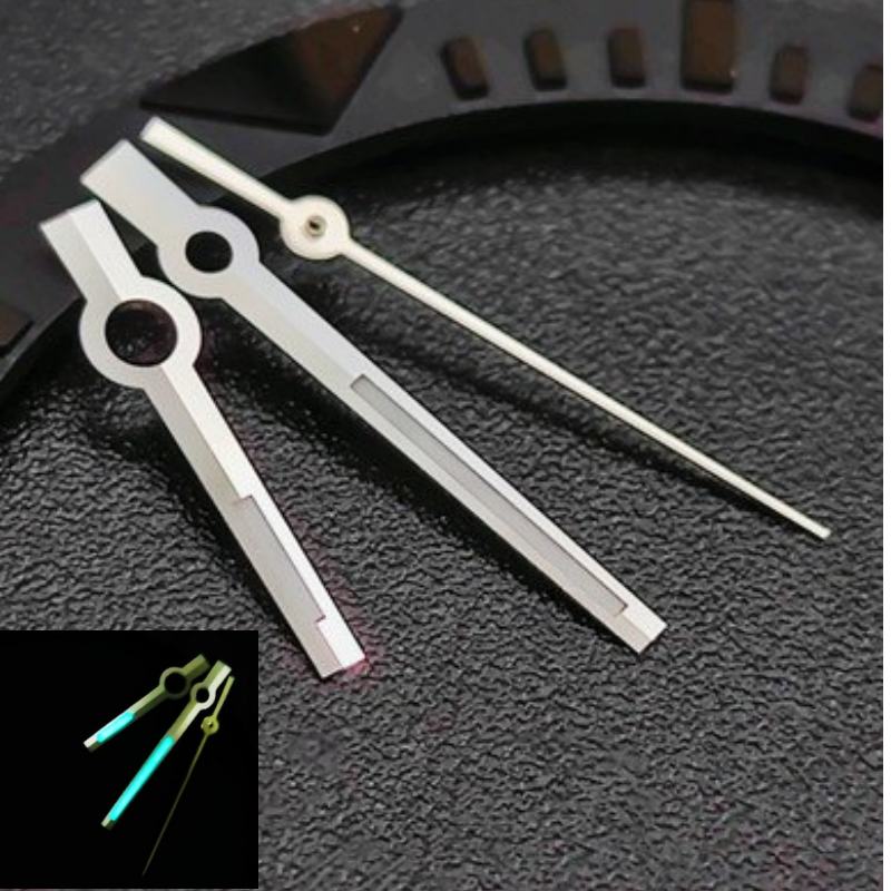 Mod 2824 Sterke Blauwe Lichtgevende Datum Horloge Wijzers 8215 Pointer Past voor RLX 8215 8213 2824 2836 Mechanische Beweging: Grey