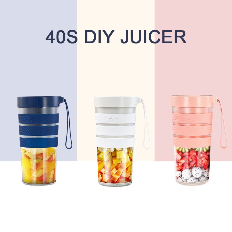 Household Portable Fruit DIY Juicer Cup Kitchen Tools USB Rechargeable Mini Electric Smoothie Milkshake Blender Juice Machine