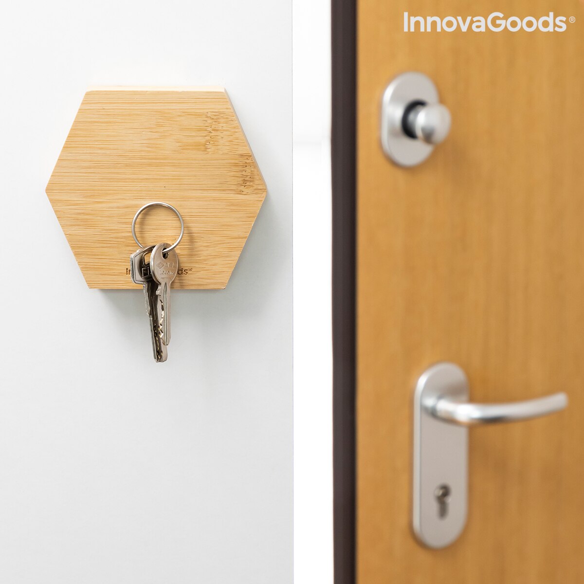 Soportes Adhesivos Magnéticos de Bambú Magbu InnovaGoods Pack de 3 uds