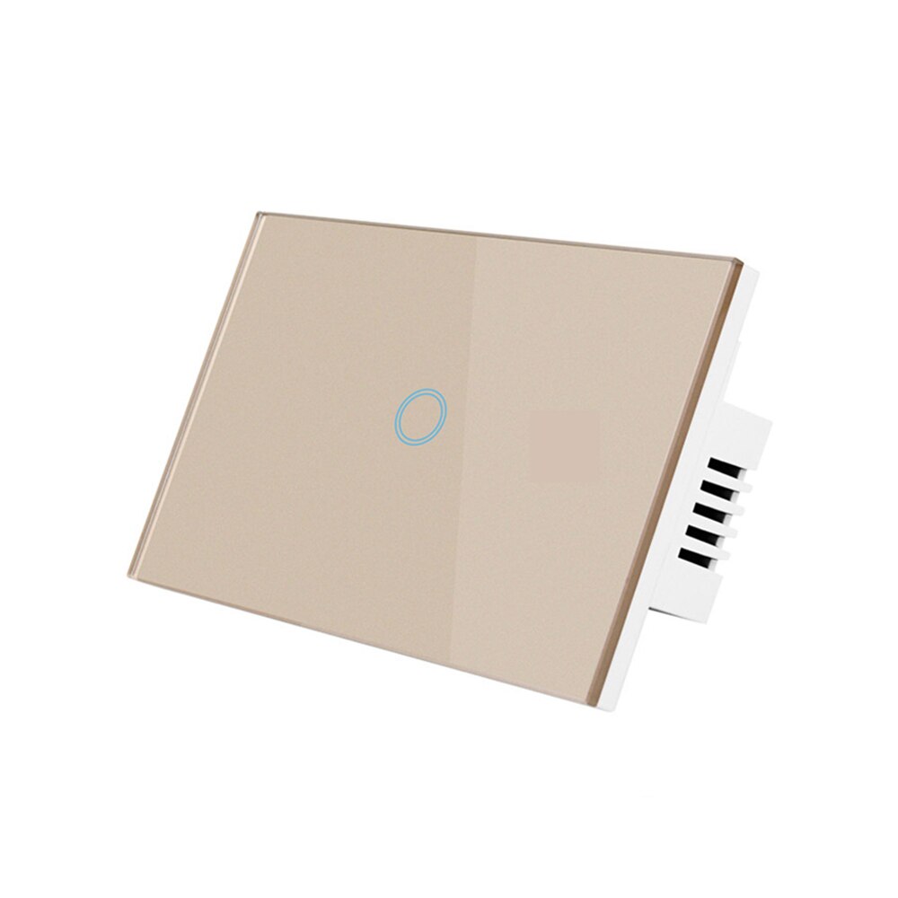 RF433 Wall Light Touch Switch 1gang Switch Support RF 433 433Mhz Remote Control No neutral wire 110V-240V US standard: Gold 1 gang