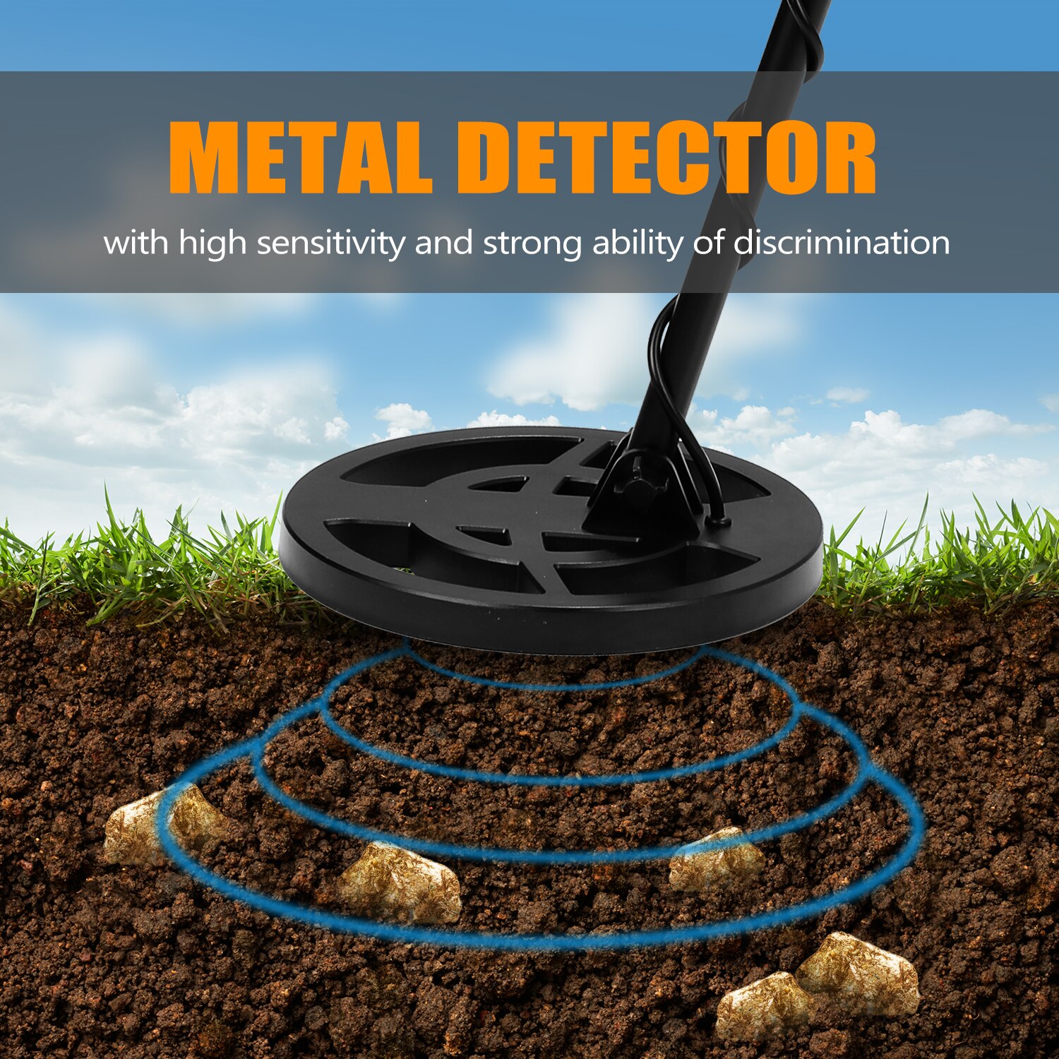 GTX5060 Portable Easy Installation Underground Metal Detector High Sensitivity Jewelry Treasure Gold Metal Detecting Tool