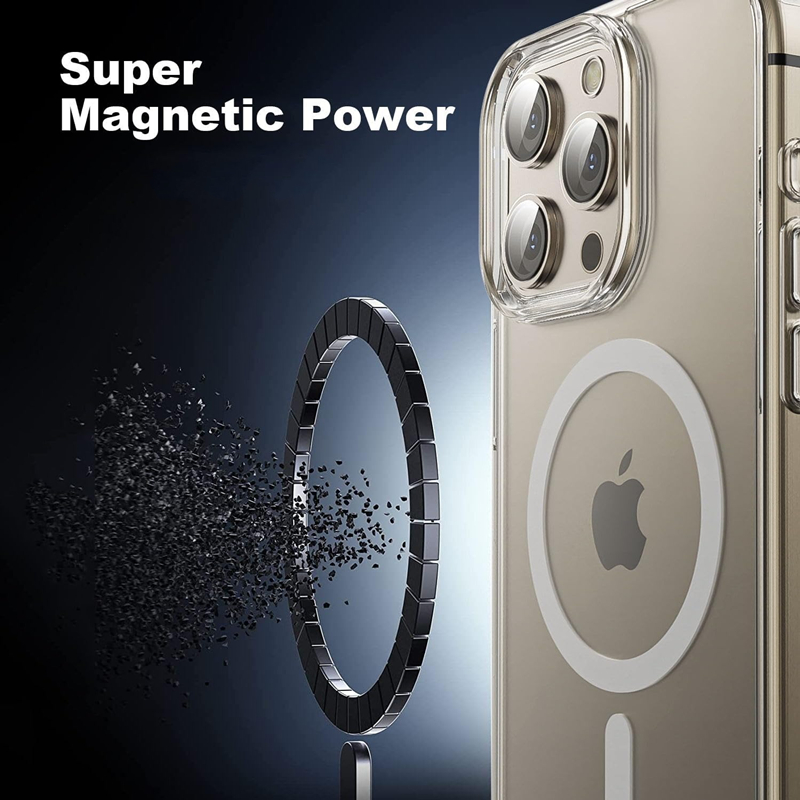 Coque transparente magnétique pour iPhone, coque de charge sans fil, compatible avec Magsafe, 16, 15, 14, 13, 11, 12 Pro Max Plus