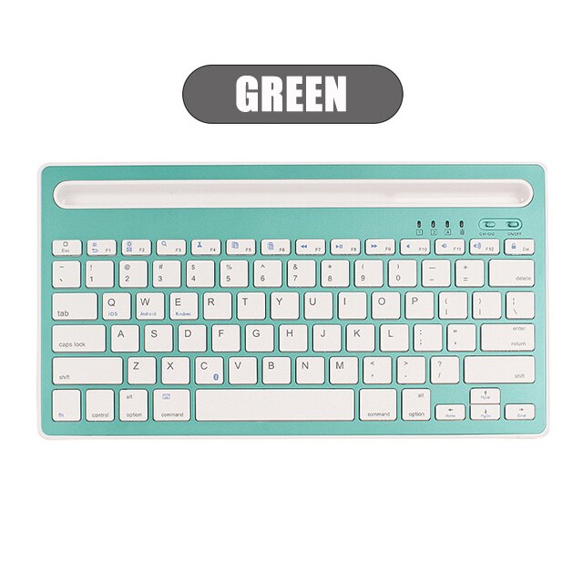 Dual Connect Wireless Bluetooth Keyboard For iPad Mini PC Laptop Keyboard For iPhone Samsung Xiaomi Tablet Mobile Phone Computer: Green