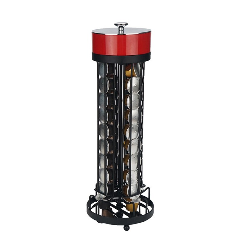 Coffee Capsule Pod Rack Holder Carousel with Sugar Box Holds 40 for Nespresso Line Capsules, Spin 360 Degree