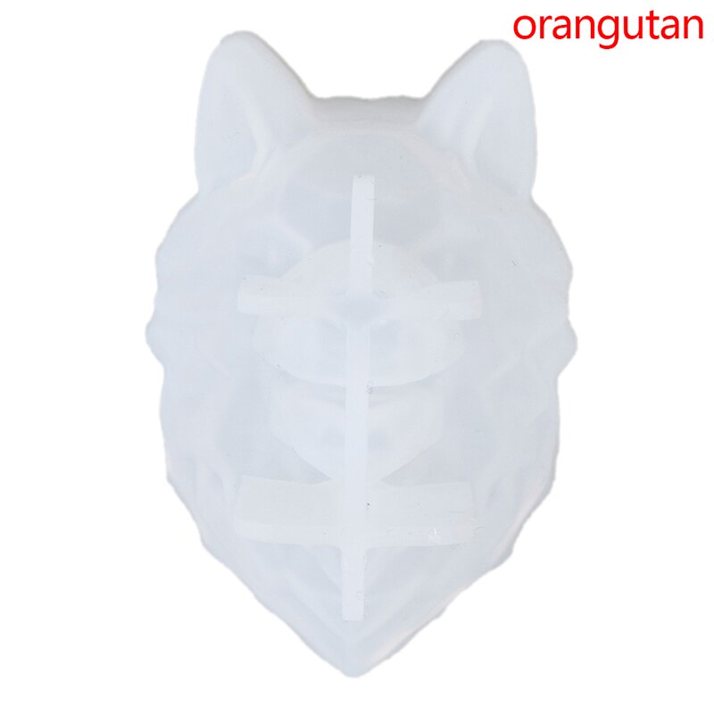 3D Silicone moule bricolage géométrie stéréo ours cerf chat tigre orang-outan moule Animal moule décoration ornement moule gâteau outil: Bleu ciel