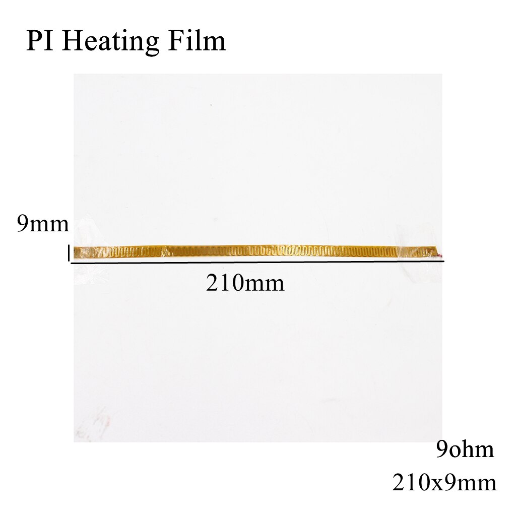 150X120Mm 5V 12V 24V 110V 220V Pi Verwarming Film Polyimide Adhesive Elektrische heater Plaat Panel Pad Mat Brandstof Folie Olie Motor Tank: 210x9mm