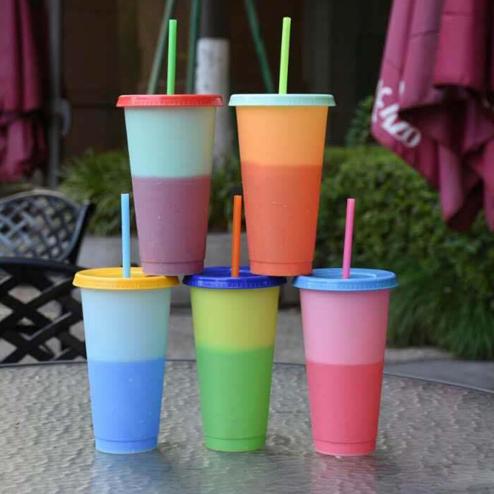 5PCS Color Changing Cups Durable Reusable Discoloration Cups