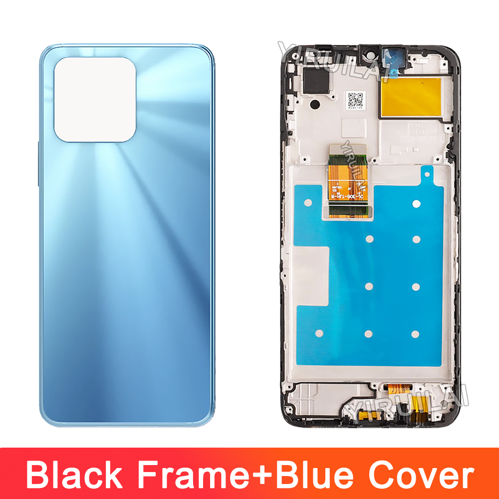 Pantalla de VNE-LX1 LCD de 6,5 pulgadas probada para Huawei Honor X6, montaje de digitalizador con pantalla táctil para HonorX6 LCD VNE-LX2 VNE-LX3 con marco: Blue Lotus