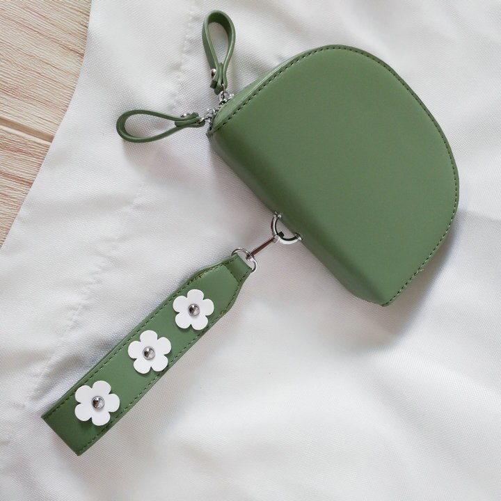 2020 damska lato nowa prosta moda torebka sprzęgła kwiat bransoletka torebka osobowość mini torba Crossbody impreza gabinet codziennie: zielony