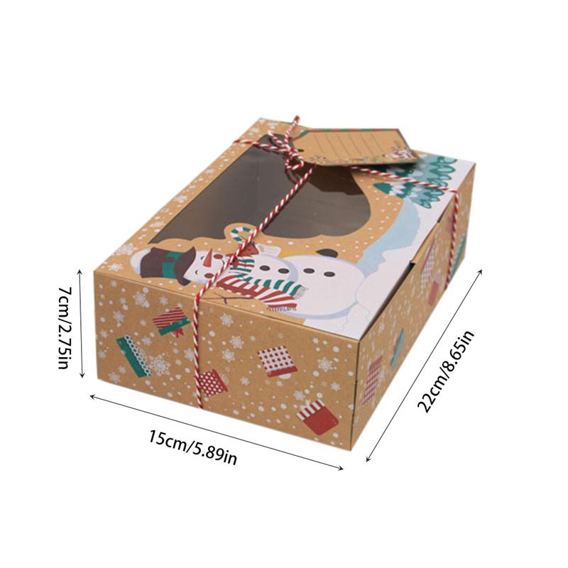 12 Uds Galleta de Navidad cajas de papel Kraft caja de de Navidad de Goody caramelo caja galleta cajas para la de navidad