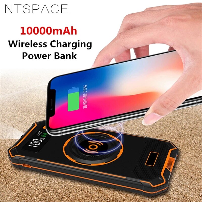 10000mAh QI wireless charging power bank ultra thin fast charge 2A dual usb phone charger powerbank for iphone 11 x xr samsung