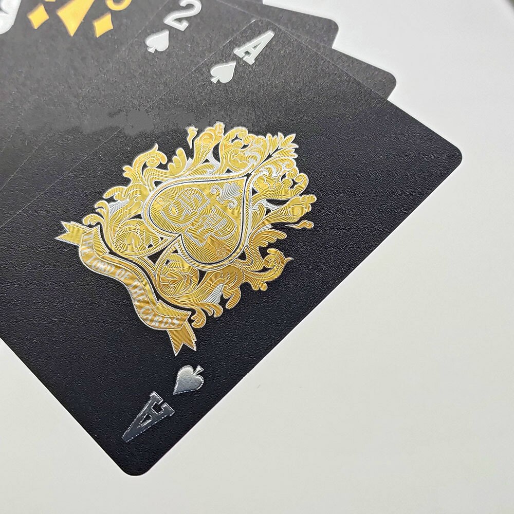 Texas Holdem 100% jeu de cartes à jouer en plastique étanche cartes de Poker noir mat polonais Poker étoile jeu de société Blackjack jeux d'équipe