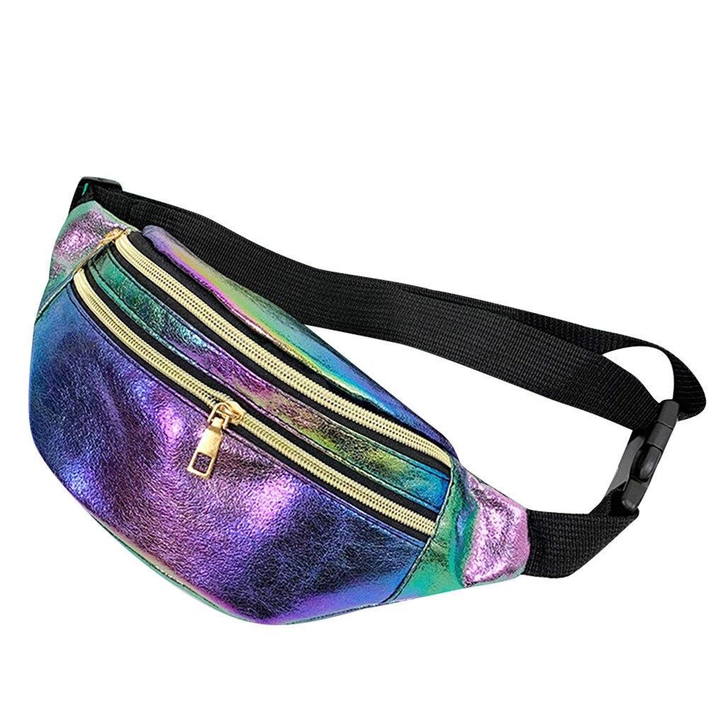 Heuptas Vrouwen Fanny Pack Belt Heuptas Borst Pouch Dubbele Ritsen Reizen Hip Bum Bag Lady kleine Portemonnee D2 J #: Paars