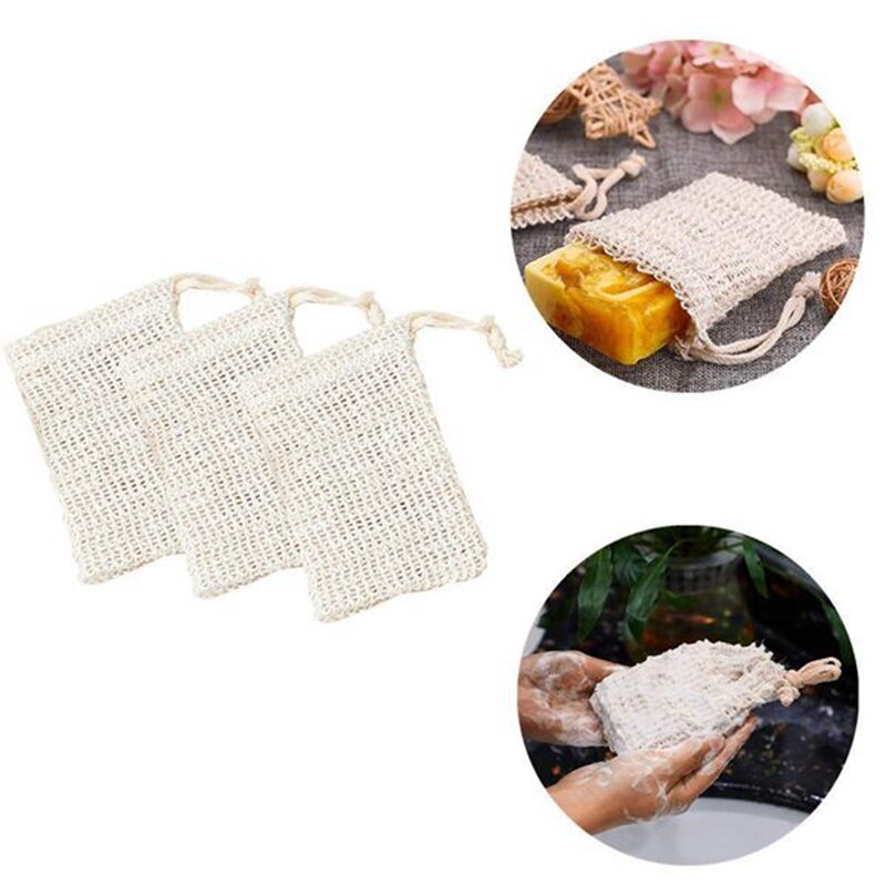 Dusjbad sisal såpepose naturlig sisal såpepose eksfolierende såpespareposeholder 50 stk