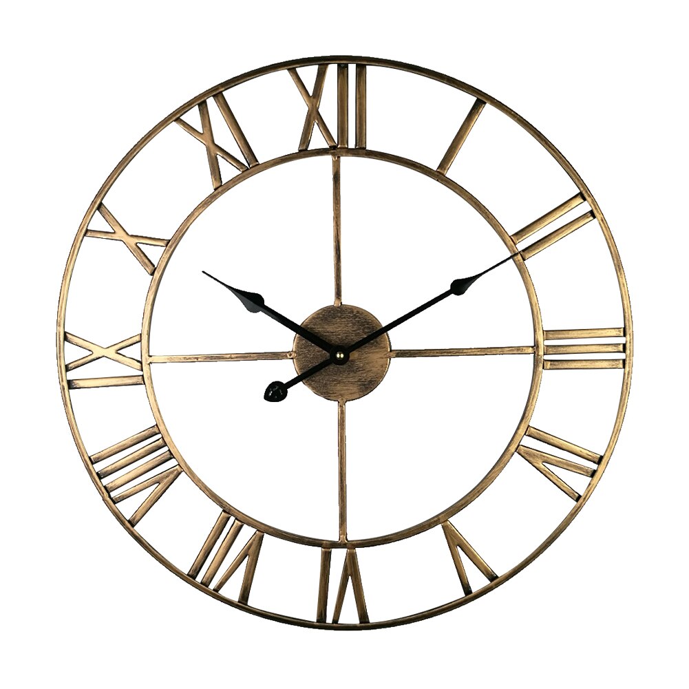 Atmospheric simple retro metal wrought iron clock wall clock modern living room cafe quiet decoration quartz clock