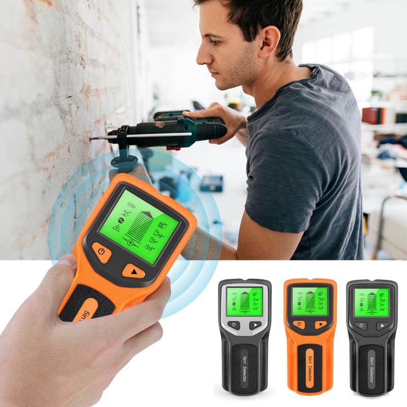 5 IN 1 Digital Metal Detector Profession Wall Scanner Conceal Wiring Detectors AC Wood Wall Stud Finder Wall Cable Search Tester