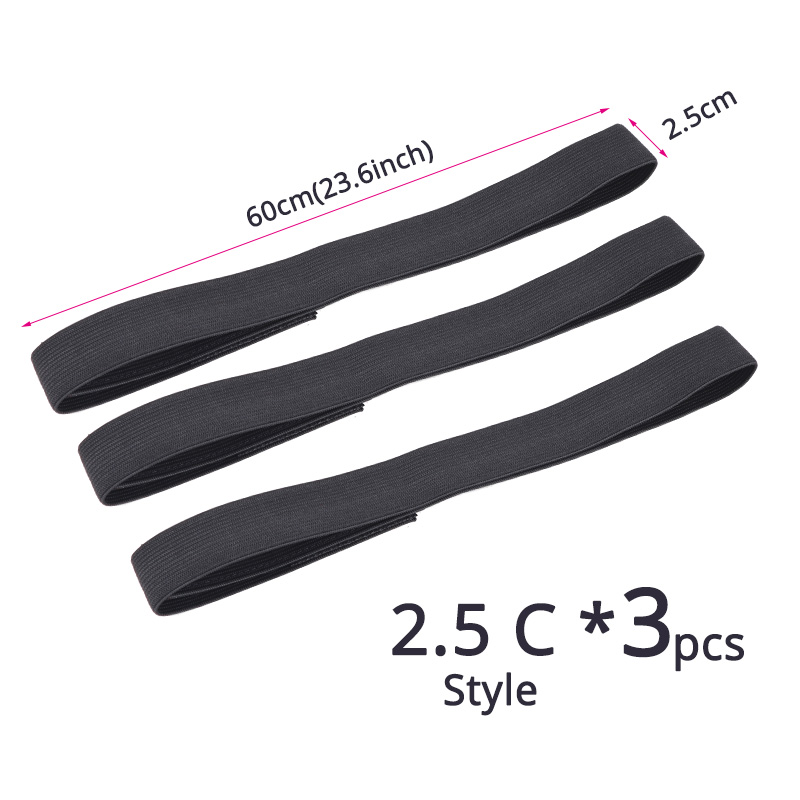 Plussign bandas elásticas negras con gancho ajustable, accesorios para peluca, banda para el cabello para bordes, bordes elásticos, diadema para envolver el cabello para pelucas