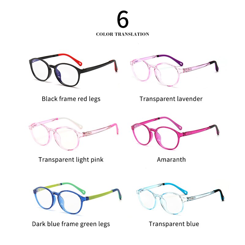 VCKA Children TR90 Silicone Glasses Frame Ultralight Eyeglass Kids Anti-blue light Boy Girl Computer Game Protective Goggle