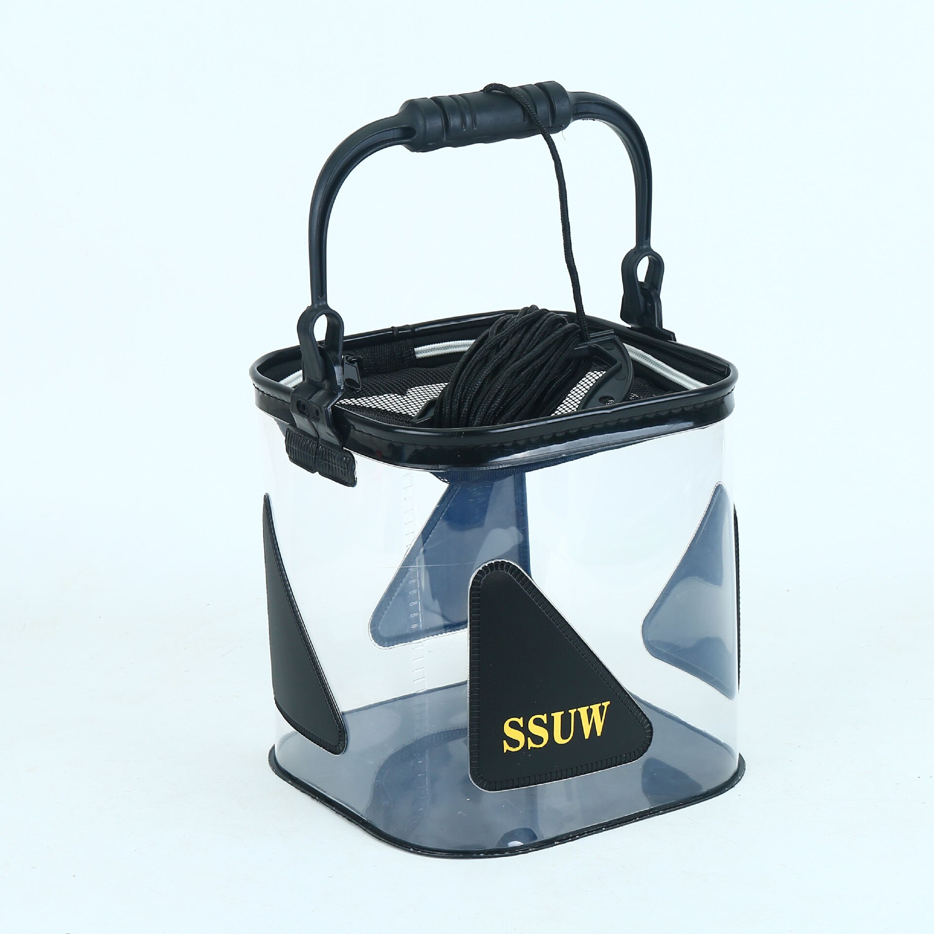 Transparent Fishing Bucket Foldable Fish Bucket Multi-Functional EVA Fishing Bag for Outdoor Live Fish Lures Bucket tackle bag