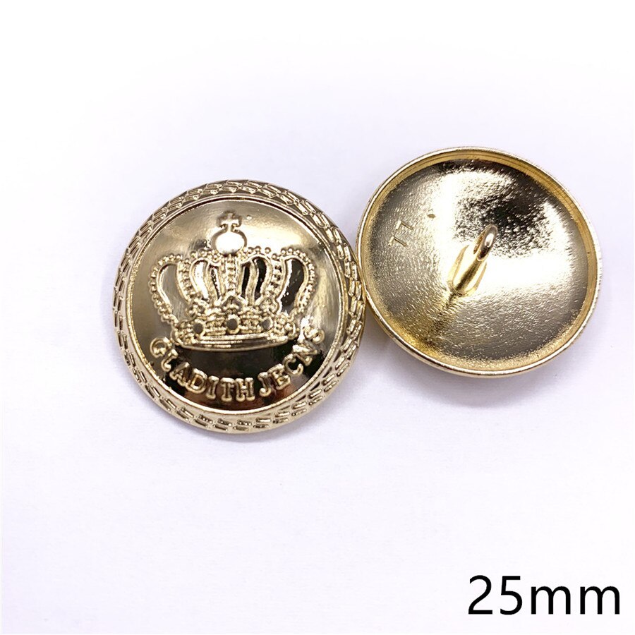 RJ922,10pcs,27mm gold metal buttons in Gold color,Imperial crown Classic British style,garment accessories DIY materials: GOLD 25MM