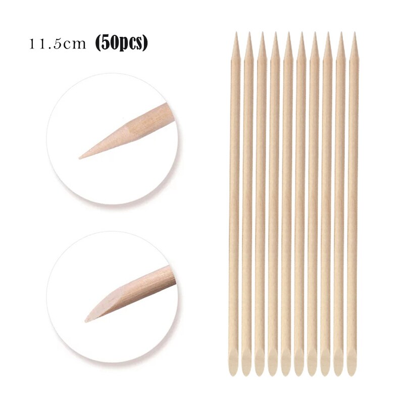 Orange Holz Sticks für Nagelhautschieber Entfernen Werkzeug gabeln für nägel Maniküre Werkzeuge 10/30/50/ 100Pcs/Set 4 verschiedene größen: 17.8cm 10pcs