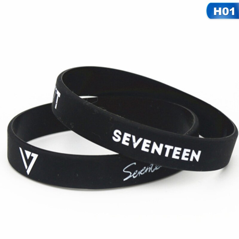 Siebzehn Silikon Armband Schwarz Farbe Silikon Armbänder & Armreifen