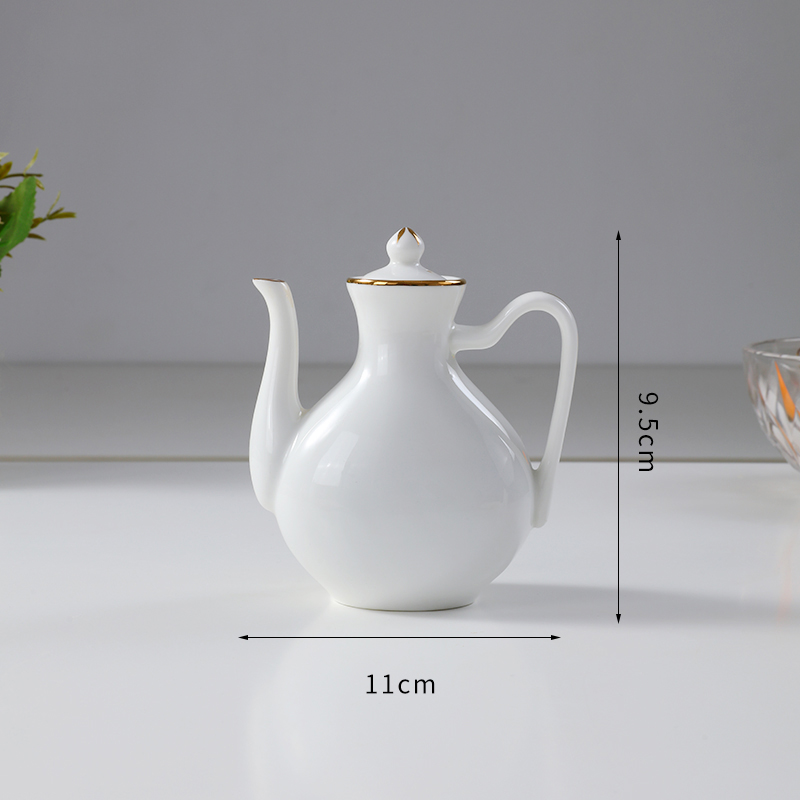 Dining Table Oil Bottle No Drip Dispenser Cooking Ceramic Oil Bottle Container Storage White Cosas De Cocina Kitchen Tool OC50TL