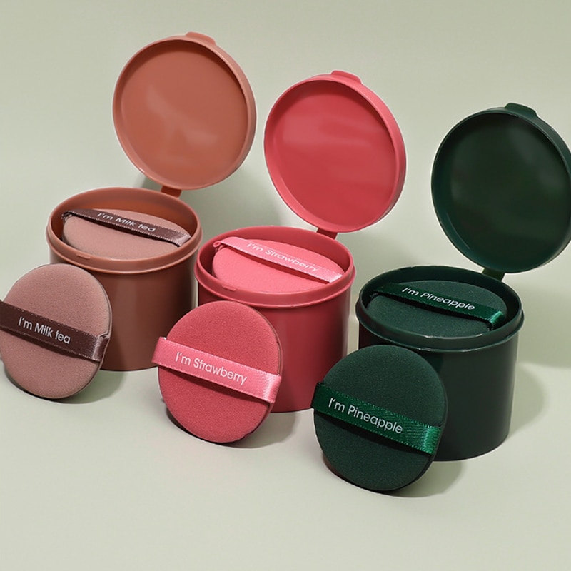 Éponge de maquillage Double face pour femmes, ensemble cosmétique à la fraise, doux, outil de maquillage, 1/3/7 pièces