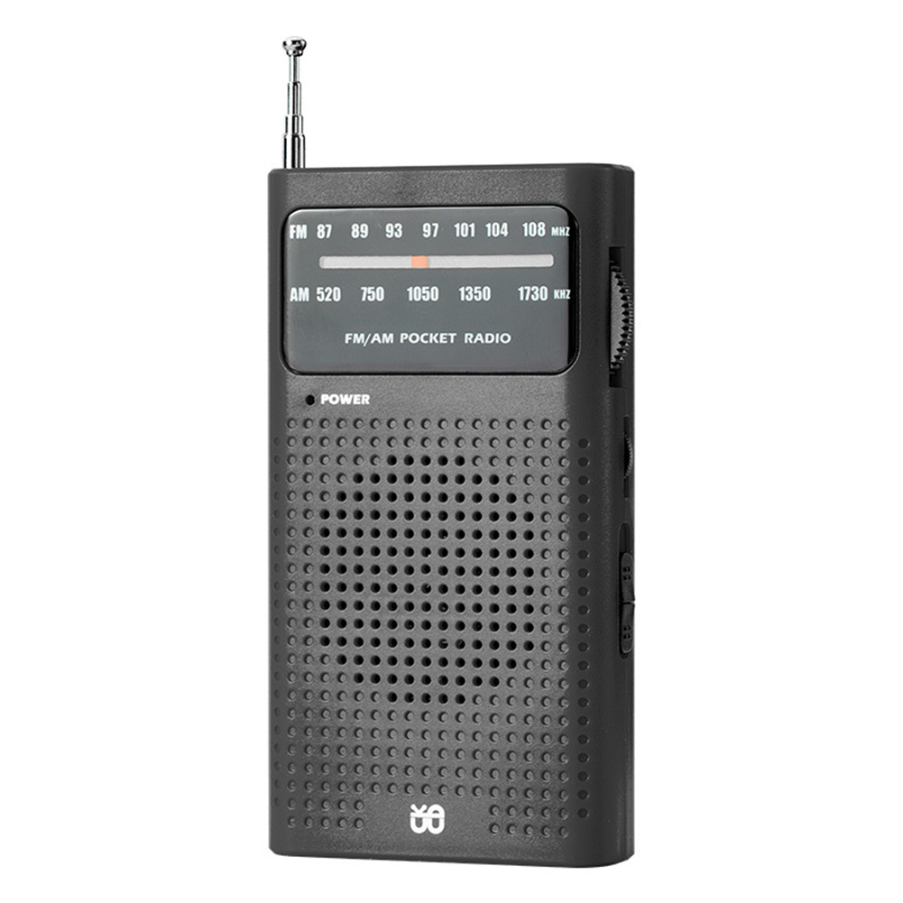 Op voorraad: noodradio voor buiten, werkt op batterijen, kleine draagbare radio, full-band am/fm-radio, mini-zakradio, overlevingsradio.: Zwart