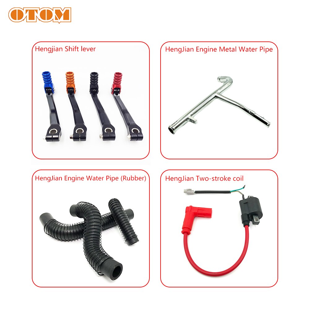 OTOM Motorcycle Gearshift Lever Engine Hose Water Pipe Two-stroke 250 Ignition Coil For HENGJIAN HJ250H LONCIN MT250 Motocross