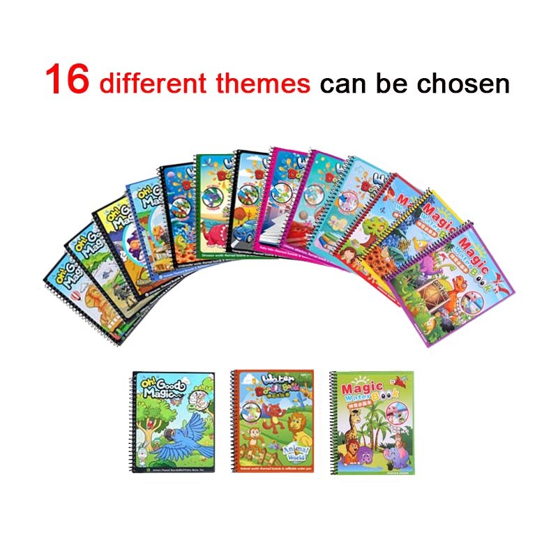 Disegno Album Giocattoli Del Fumetto Vernice Learning Libro Libro di Doodle Album di Pittura Acqua Riciclabile Colorazione Notebook Ricaricabile Penna Cartone