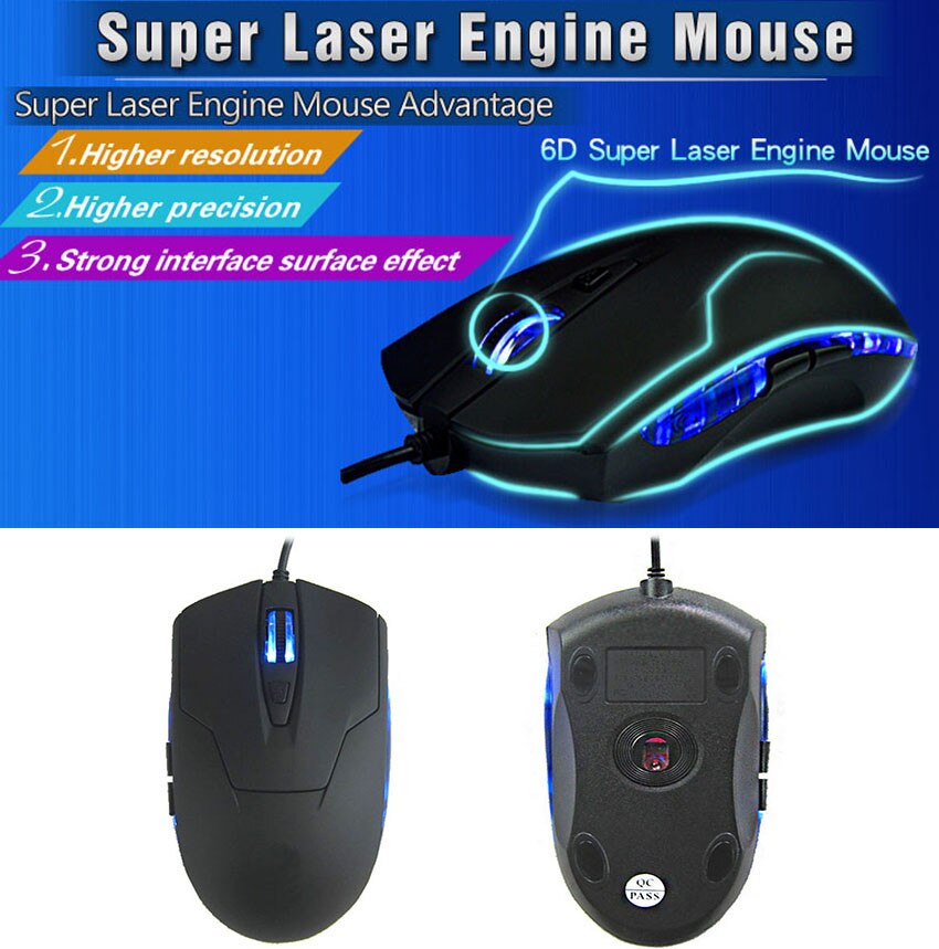 2400DPI LED Optical 6D USB Wired Gaming Game Mouse Computer Table Ergonomic Silent For PC Laptop Accessories
