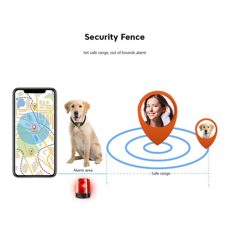 Localizador GPS inteligente a prueba de agua para mascotas, Collar rastreador para perros y gatos, collar ajustable, suministros para mascotas