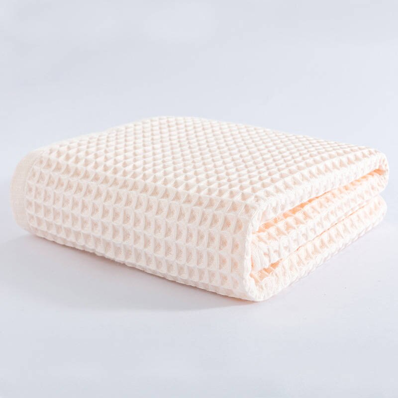 Baumwoll-Waffel-Badetuch für Damen und Herren, Badezimmerhandtuch, Erwachsene, 70 x 140 cm: Blau / 2 stücke