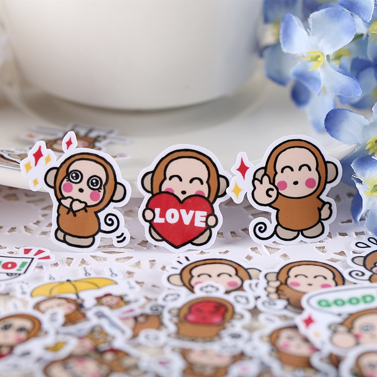 40pcs kawaii self-made amnesty monkey stickers/ beautiful stickers /decorative sticker /DIY craft photo album