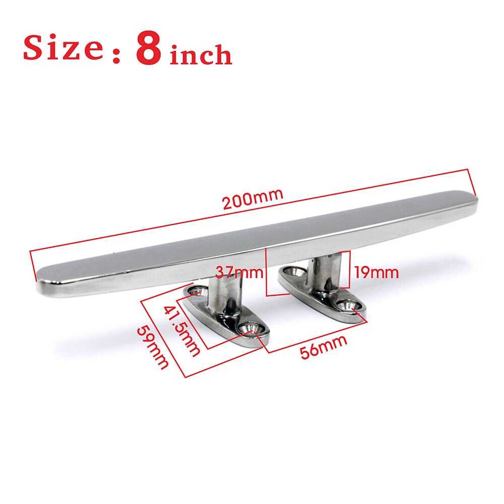 5 inch 6 inch 8 inch 10 inch 12 inch Boat Cleat 316 Stainless Steel Heavy Duty Hollow Open Base Marine Boat Deck Dock Rope Cleat: 8 inch