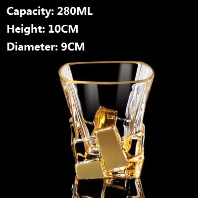 European Classical Thick Crystal Outline In Gold Luxurious Whiskey Tumbler Old Fashioned Verre Whisky Glass Chivas Vodka Cup: B