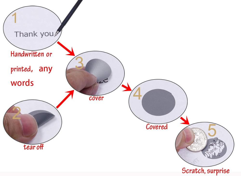 1Inch Ronde Zilver Scratch Off Stickers 300Pcs/Roll Scratch Off Stickers Voor Party Activiteit Spel Stickers Kids diy Speelgoed Stickers