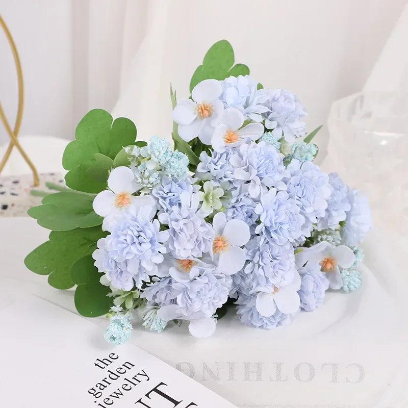 Kunstmatige Begonia Madeliefje Boeket Zijde Nep Bloemen Groene Plant Winkelcentrum Decoratie Simulatie Bloem Blauwe Madeliefjes Begonia 'S