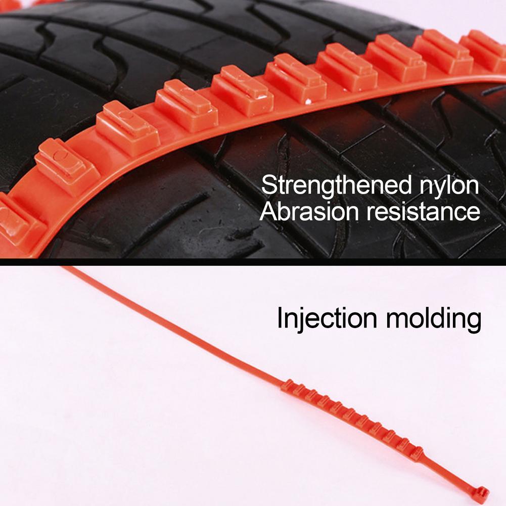 Pneu de carro corrente de neve de inverno, material de náilon para reduz a carga do pneu, corrente de tração para pneus com baixa fricção, 10/peças