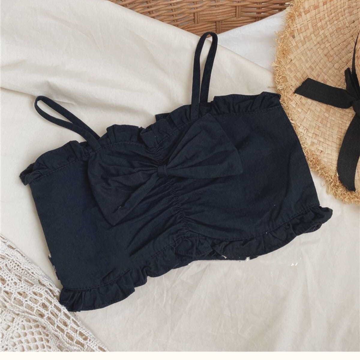 Baby Mädchen Baumwolle Gurt Weste Kurzen Kleinkind Kleinkind Mädchen Band T-Shirt Ärmel Ernte oben Einfarbig 1-10Y: Schwarz / 7