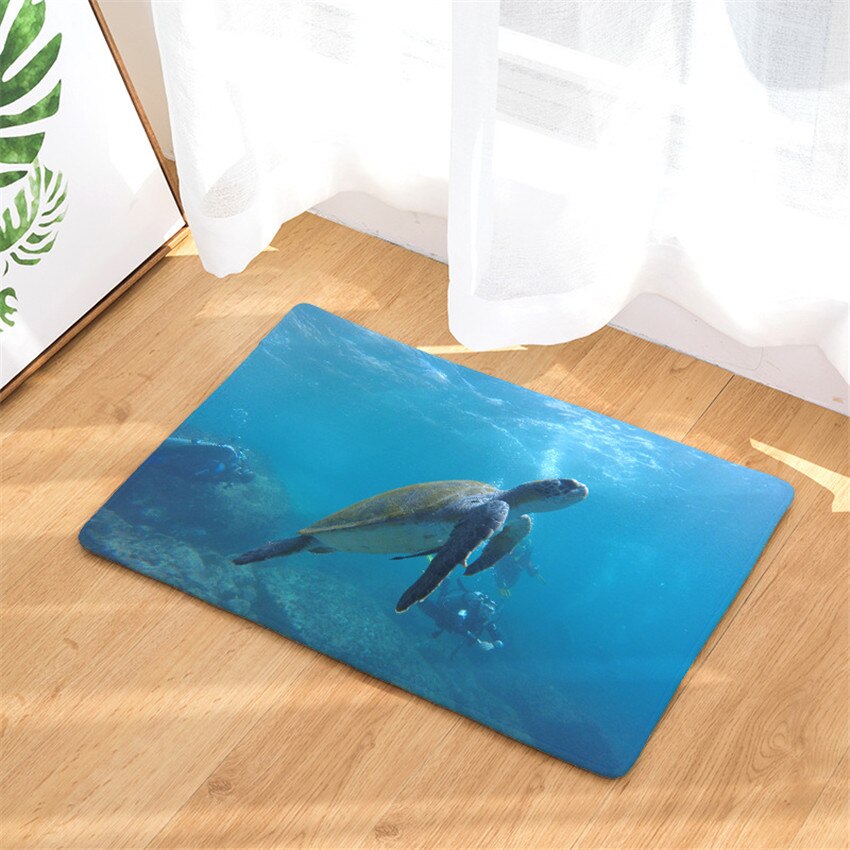 1Pc 40X60Cm Sea Turtle Home Badmat Antislip Badkamer Tapijt Zachte Mat Keuken Wc floor Decor Kerst: 1