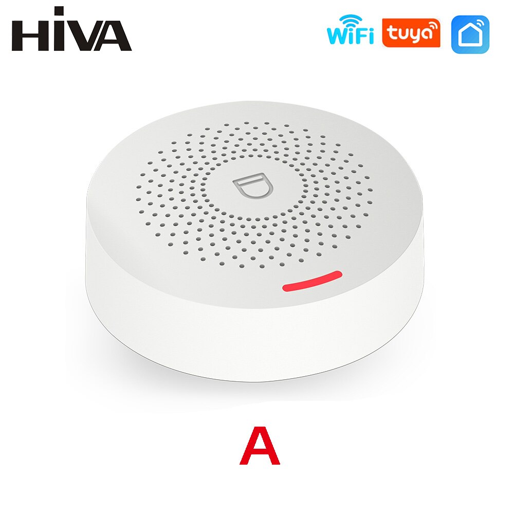 HIVA Tuya Smart Home Wifi Alarm System for House Business Garage Warehouse Wireless Safety Security Alarm work with Alexa: A / EU plug