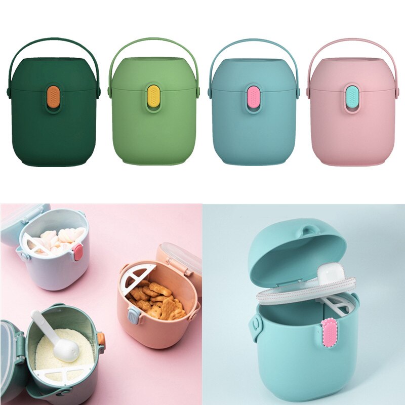 Conteneur de lait en poudre Portable pour bébé 450ML, conteneur alimentaire multifonctionnel hermétique, boîte de stockage de snacks de céréales avec cuillère
