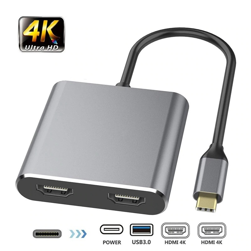 USB C Docking Station Dual HDMI 4 In 1 Laptop Docking Station with PD Fast Charge USB Hub for MacBook Samsung Galaxy Google Dell