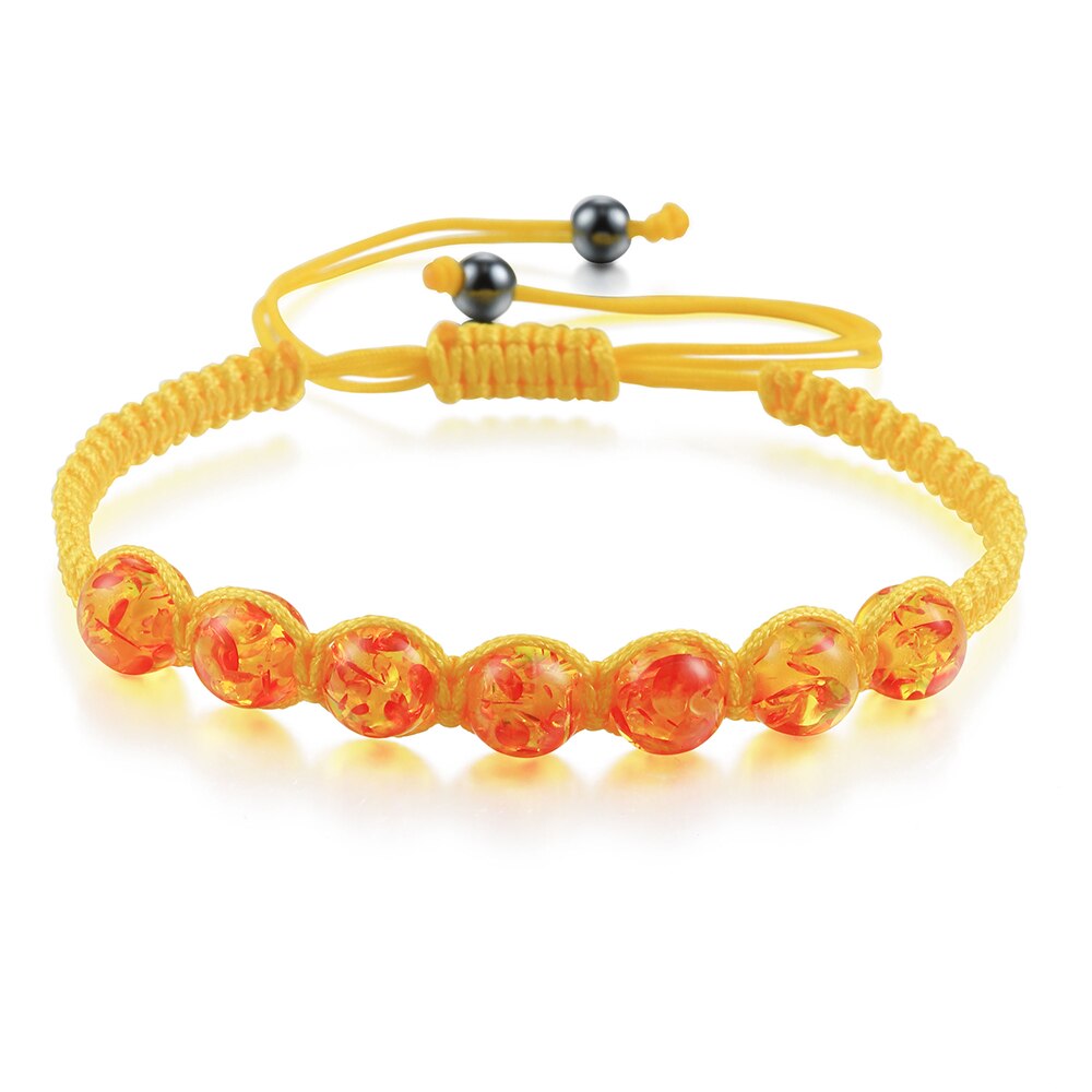 Pulseras trenzadas de 8mm con piedra ámbar Natural tibetana para hombre y mujer, brazaletes hechos a mano, amuleto de Yoga, joyería: Style 2